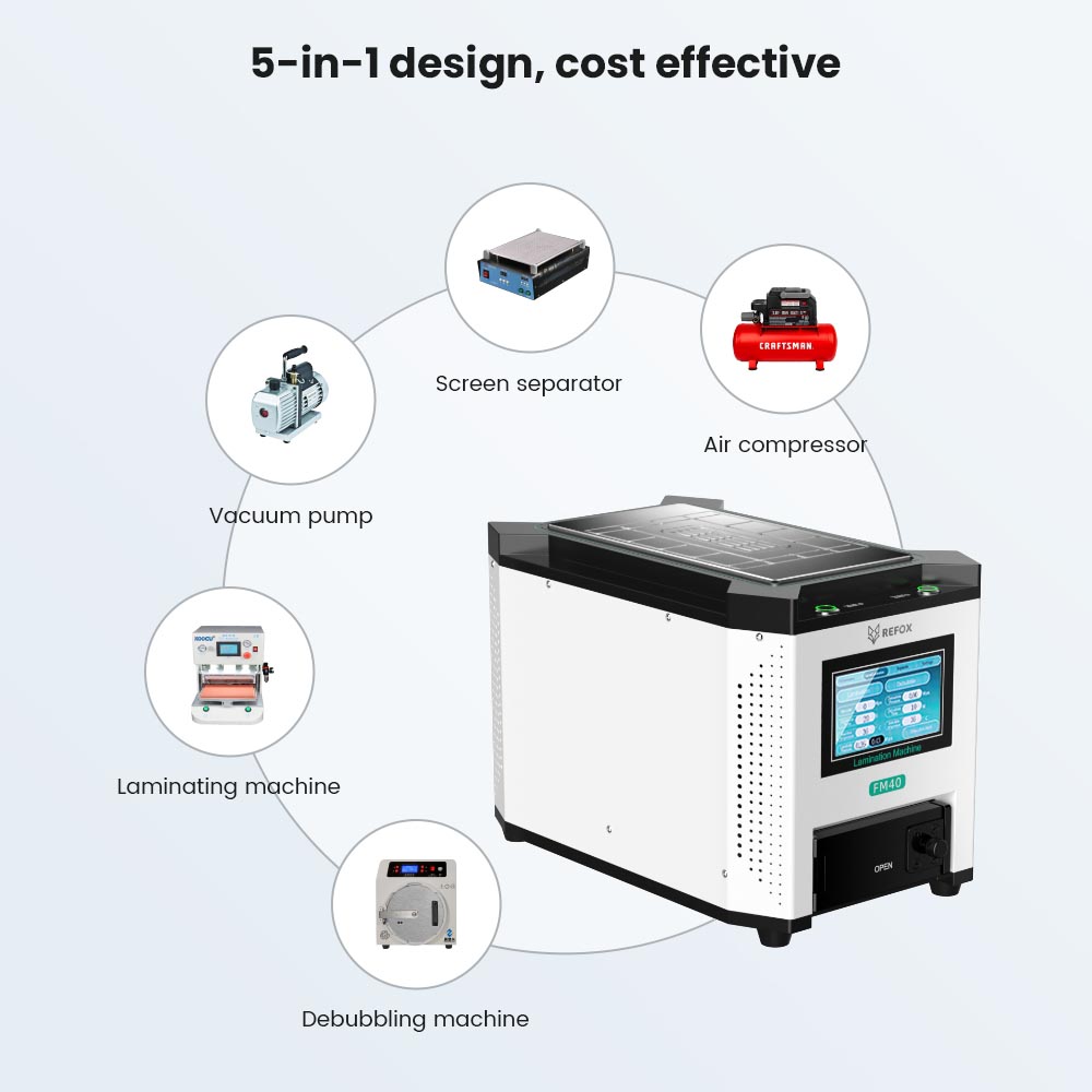 Máquina laminadora REFOX FM-40 - Screen Alignment Tool reseña y precio