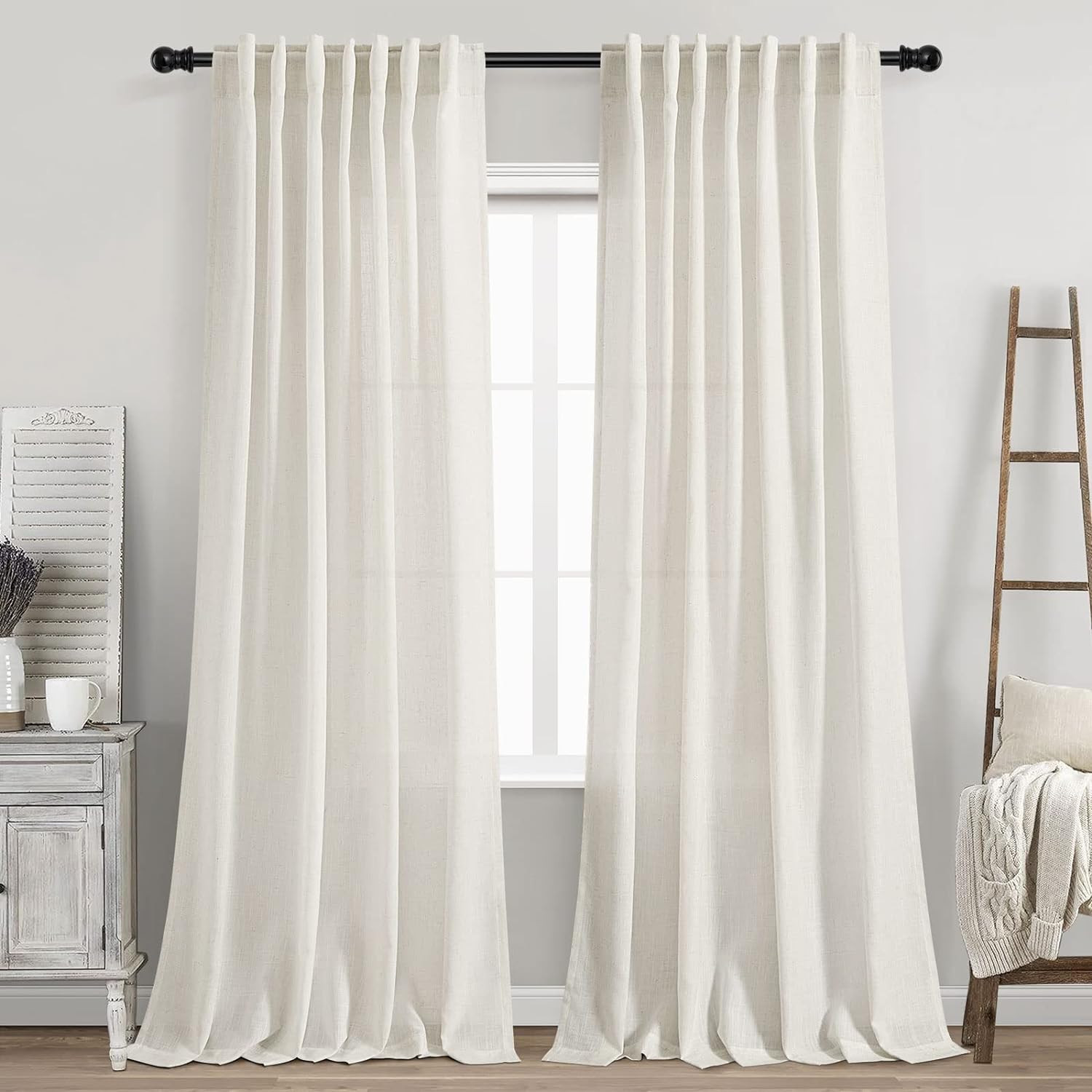 Cortinas de Lino Crema con Len - Privacy Filter 2Pack reseña y precio